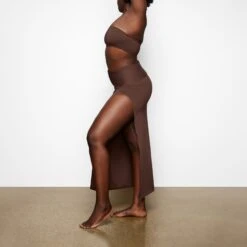 SHAPING SWIM LONG SKIRT | COCOA -Deals Easy Allure Wardrobe Store SKIMS SWIM SW SKT 0174 RA COA 019 SD