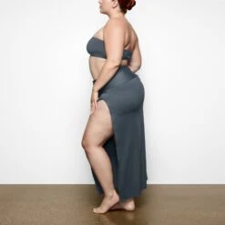 SHAPING SWIM LONG SKIRT | GUNMETAL -Deals Easy Allure Wardrobe Store SKIMS SWIM SW SKT 0174 RB GUN 035 SD