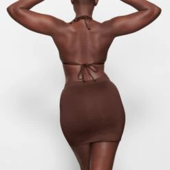 SWIM TUBE SKIRT | COCOA -Deals Easy Allure Wardrobe Store SKIMS SWIM SW SKT 0800 MK COA BK1